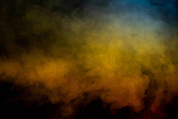 istock Blue and yellow steam on a black background. 2181931695