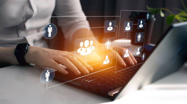 istock Business process and workflow automation with flowchart.Scheme of chart hierarchy management of corporate and processing management. 2181936786