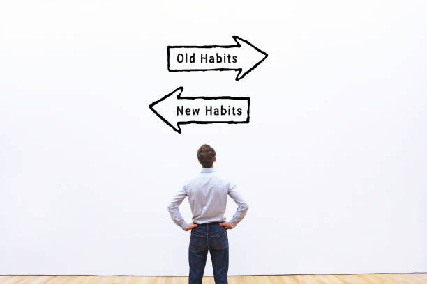 istock old habits vs new habits, self development and life change 2181937170