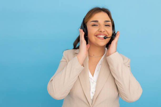 istock Young Latina woman providing customer support 2181937895