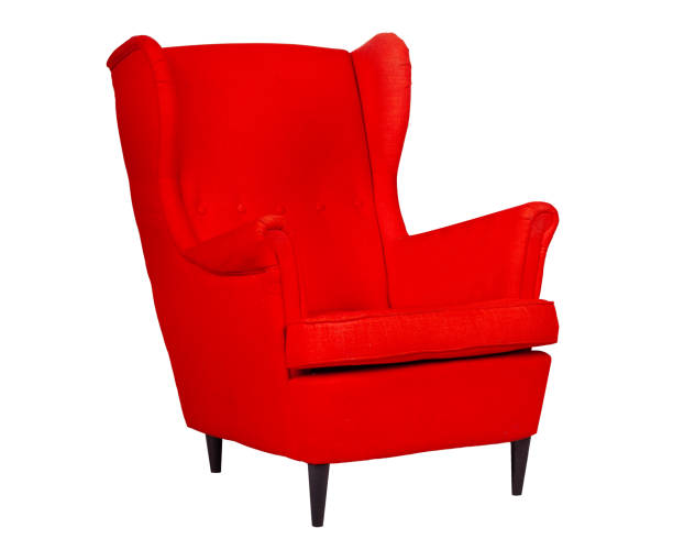 istock Stylish Red Armchair Isolated on White 2181940411