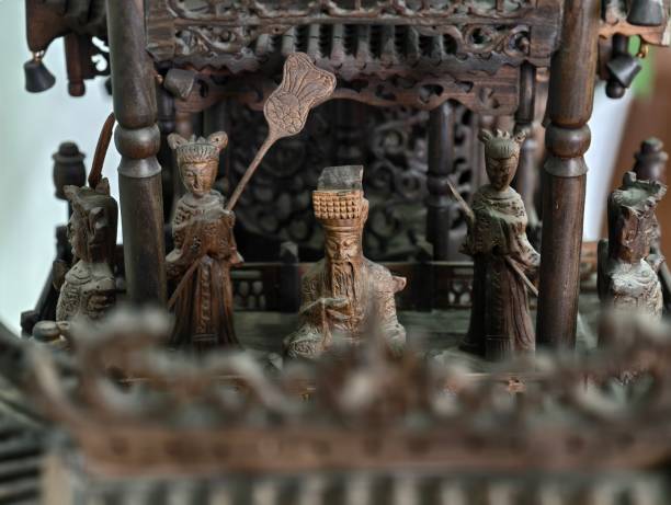 istock Traditional woodcarving Chinese figures. 2181942416