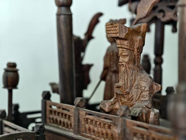 istock Traditional woodcarving Chinese figures. 2181942419