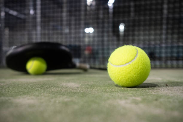 istock Paddle tennis still life, racket and balls 2181942471