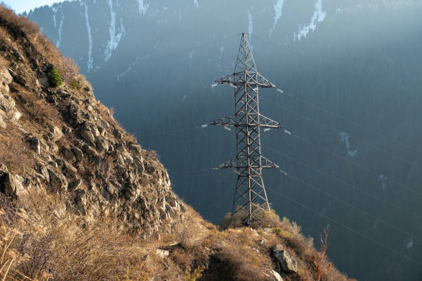 electricity pole in the mountains