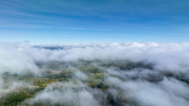 istock Fog and clouds over mountains and woodlands 2181946864