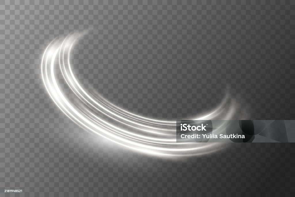 Effect Lightwave White Light Waves With Light And Lines Effect On A Transparent ...