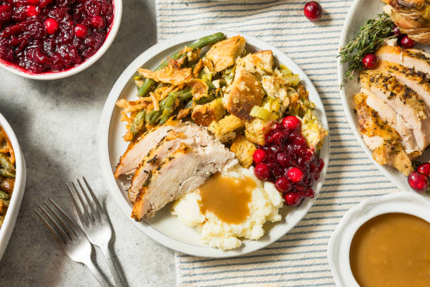 istock Thanksgiving Turkey Dinner Plate with Potatoes 2181951002