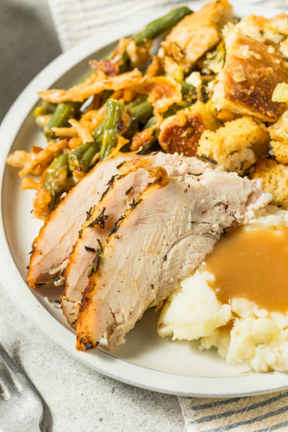 istock Thanksgiving Turkey Dinner Plate with Potatoes 2181951015