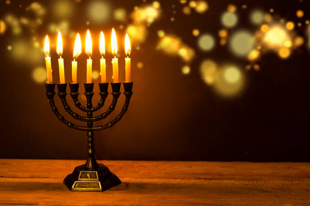 istock Hanukkah Menorah with burning candles 2181951060