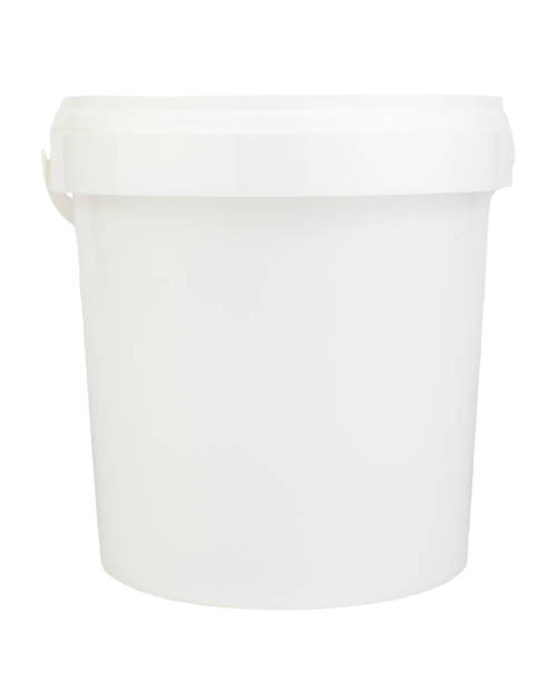 istock White plastic bucket with lid isolated 2181958206