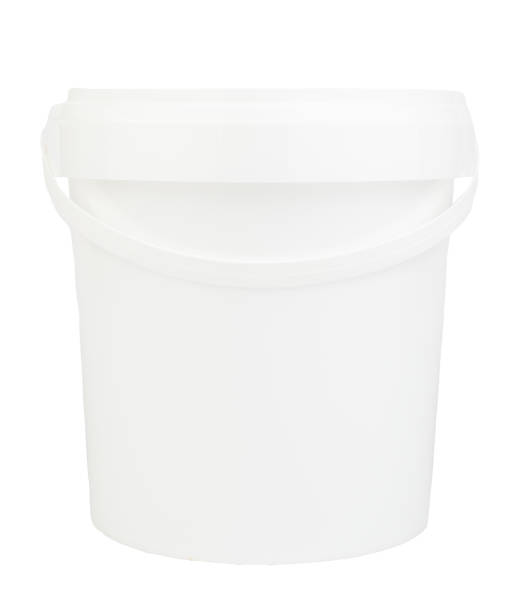 istock White plastic bucket with lid isolated on a white background 2181958215