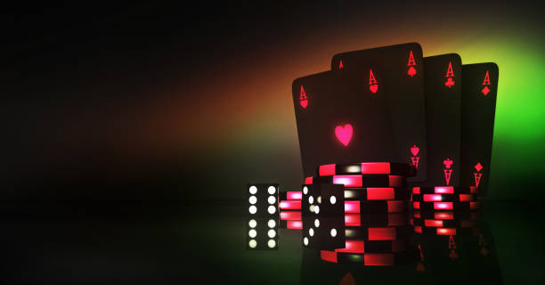 istock Casino online games, 3D graphics dark red aesthetic concept. 2181958733