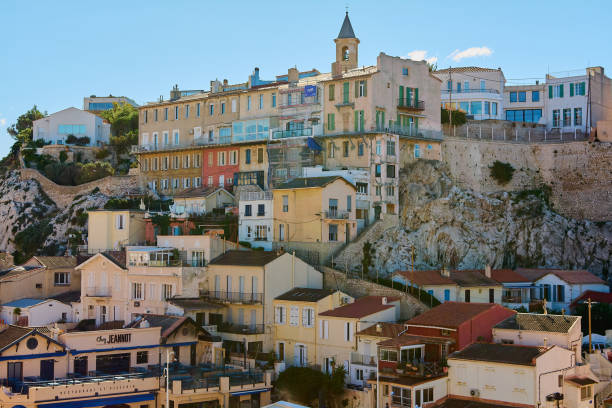 Marseille. France -October 30,2024: Charming view of Le Panier, the oldest neighborhood in Marseille. The scene shows the historic architecture and vibrant street life of the area, inviting viewers to explore its rich cultural heritage.