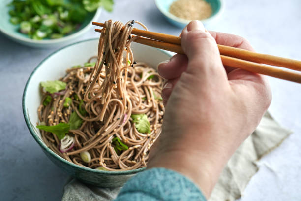 istock Soba Noodles with Sesame, Coriander and Soy Sauce 2181961393