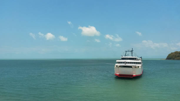 istock a beautiful ship is sailing in the blue sea 2181962258