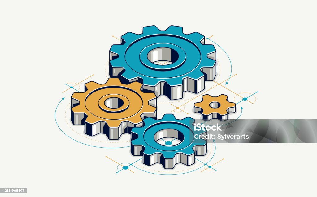 Engineer Cogs Engineer Education Concept Gears And Cogs Composition Isometric 3d ...