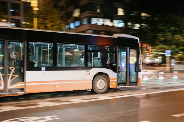 istock City bus at night 2181969564