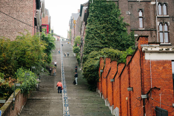 Montagne de Bueren staircase in Liege, Belgium