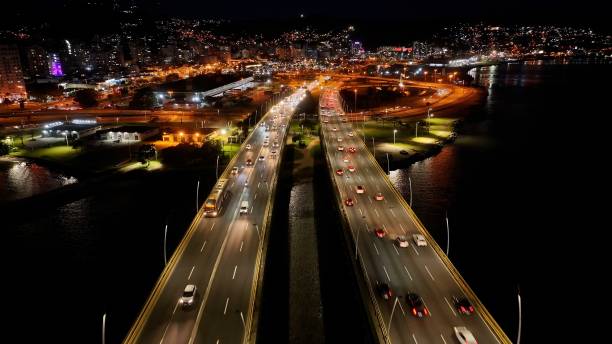 istock Night Skyline At Florianopolis In Santa Catarina Brazil. 2181969847