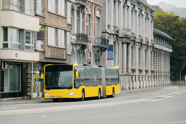 istock Yellow city bus 2181969950