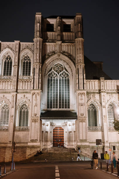 Saint Peter's church in Leuven, Belgium, at night