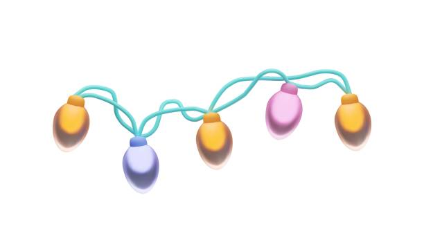 istock Vector 3d illustration of a Christmas garland for festive decoration on a white background. 2181970889
