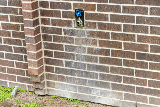 istock Water stains on brock wall 2181971059