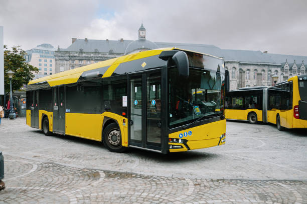 istock Yellow city bus 2181971571