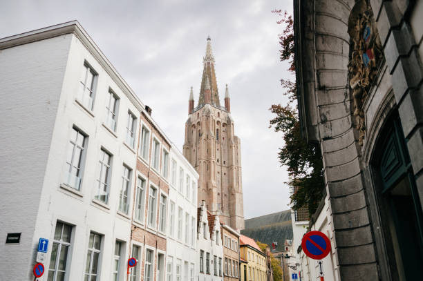 istock Onze-Lieve-Vrouwekerk clock tower in Bruges 2181972457