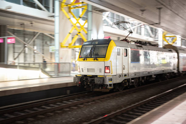 istock Train locomotive in motion 2181972575