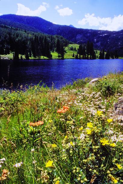 Lower Cataract Lake, Elliot Ridge and North Gore Range Trail Gore Range Eagles Nest Wilderness White River National Forest Colorado Rocky Mountains September 1983