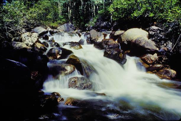 Cataract Creek, Lower Cataract Lake, Elliot Ridge and North Gore Range Trail Gore Range Eagles Nest Wilderness White River National Forest Colorado Rocky Mountains September 1983