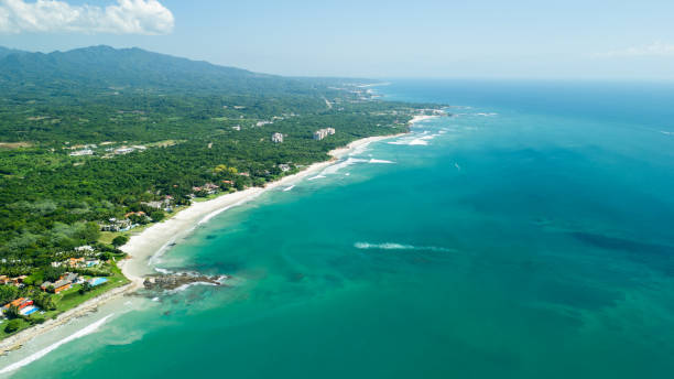 Aerial View of Coastline in Punta Mita, Nayarit. Mexico stock photo