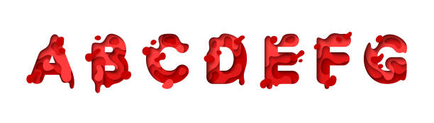 istock capital letter A, B, C, D, E, F, G, font design in paper cut style. vector illustration 2181992170