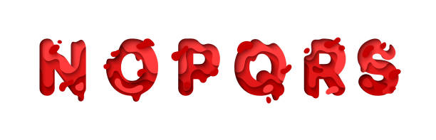 istock capital letters N, O, P, Q, R, S, font design in paper cut style. vector illustration 2181992207
