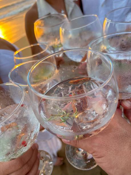 istock gin and tonic with friends at the beach 2182000815