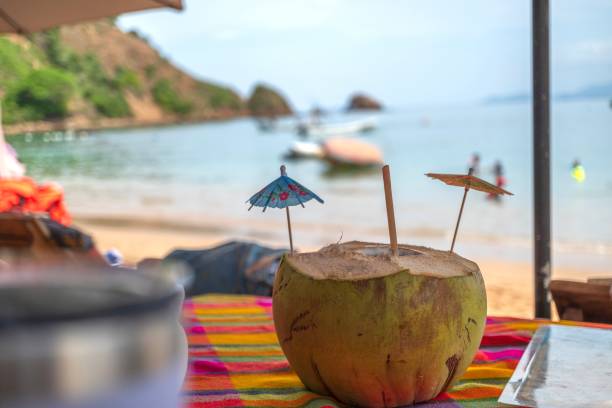 coconut on the beach in a palapa
