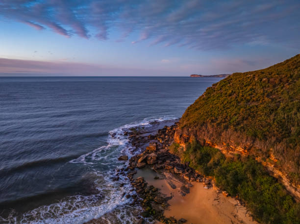 istock Winter seascape views over the beach with high and medium cloud cover 2182008092