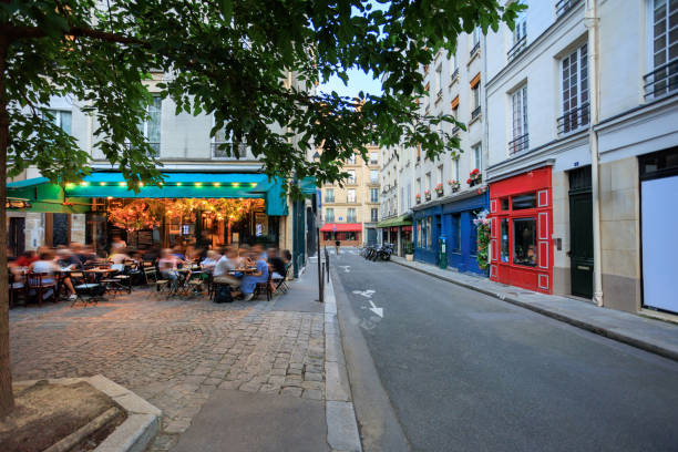 istock Paris street sidewalk cafe 2182010538