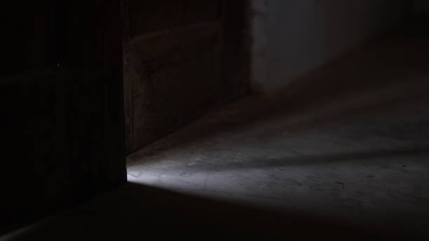 light coming in from the slightly opened door. atmospheric background