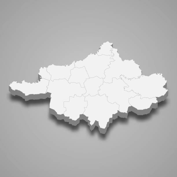 istock 3d isometric map of Szabolcs-Szatmar-Bereg is a county of Hungary 2182019893