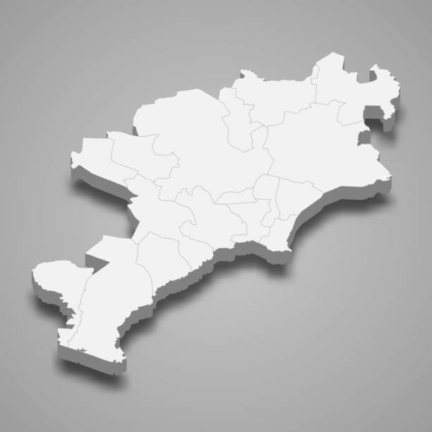 istock 3d isometric map of Jutiapa is a province of Guatemala 2182019947