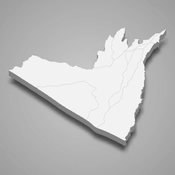 istock 3d isometric map of Retalhuleu is a province of Guatemala 2182019952