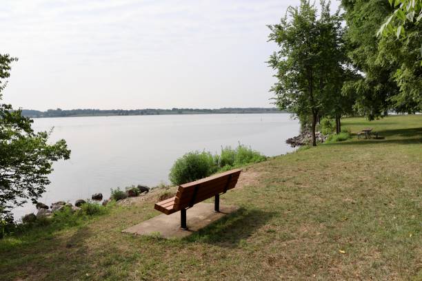 istock Park Bench at the Lake 2182021481