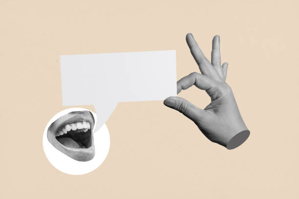 istock A human hand holding a empty speech bubble from a human mouth 2182031015