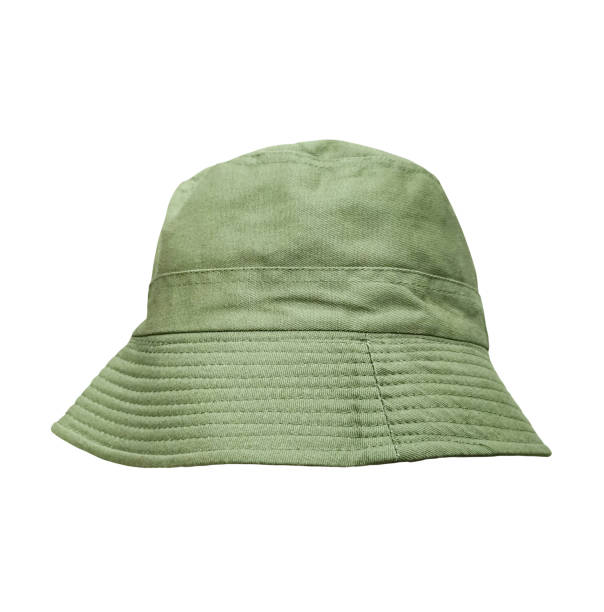istock Green bucket hat on white background. 2182032536