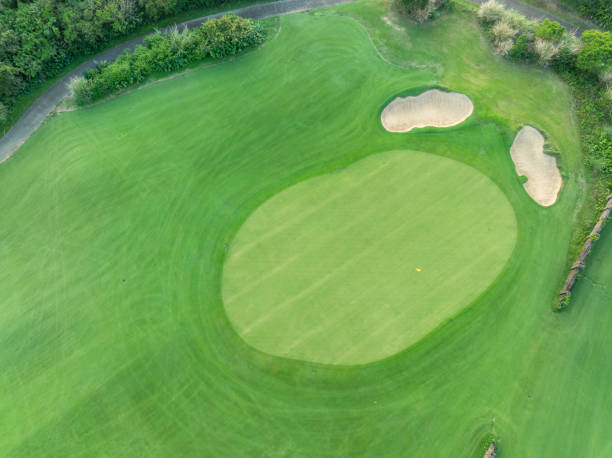 istock Aerial view of tropical golf course 2182037958