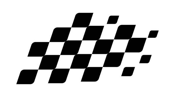 illustrations, cliparts, dessins animés et icônes de drapeau de course. logo de l’icône du drapeau de la course. rayures de course. sport à damier. graphismes de sport automobile. illustration vectorielle - faire la course