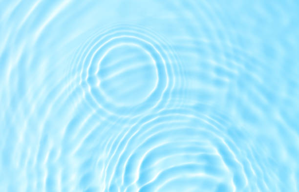 istock Water Texture Background on Pool Side or Bathroom.Summer Blue sea circle ripple pattern wih abstract white light effect surface,Nature banner mock up for Spa,Serum,Medicine concept 2182047887